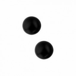 Ohrstecker rund Onyx Ohrstecker 6-8 mm Schwarz Silber 925 Rhodiniert