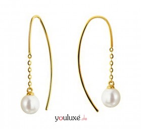 Lange Ohrringe mit Zuchtperle 585 Gold