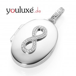 Medaillon Anhänger zum Öffnen Unendlichkeitszeichen 925 Sterling Silber für Damen