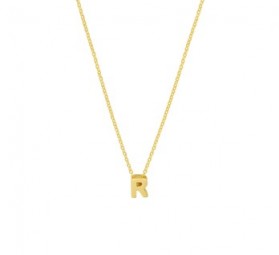 Anhänger mit Kette Buchstabe (R) aus 585 Gold Gelbgold