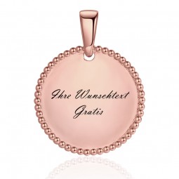 Rosegold Gravurplatte Massiv 925 Silber Rosegoldplattiert