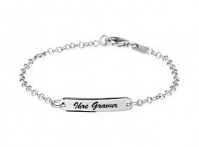 Baby Kinder ID Armband, 925 Silber, 11- 13 cm, mit Gravurplatte