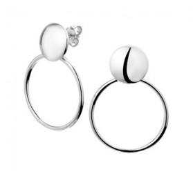 Damen Ohrringe Ohrstecker Kreis Groß 925 Silber rhodiniert