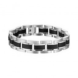 Herren Armband Edelstahl Carbon