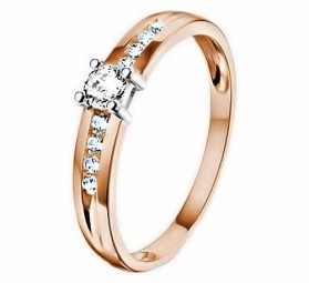 Damen-Ring Verlobungsring Rosegold 585 Gold Rotgold