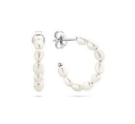 Ohrringe Creolen Stecker Silber 925 Ohrschmuck im Creole-Stil mit echten Zucht-Perlen