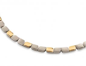 Boccia 08003-02 Collier Reintitan teilpoliert teil-goldplattiert