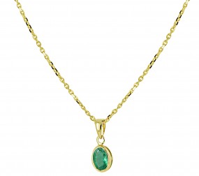 Smaragd-Echtschmuck-Anhänger aus 585 Gelbgold