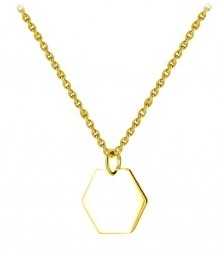 Kleiner rund-eckiger Unisex Kettenanhänger aus 585 Gold mit Ihrer Gravur