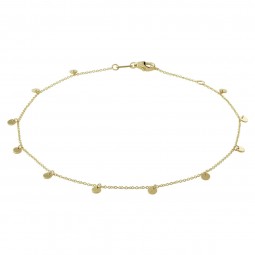 Fusskette mit runde Plättchen aus 585 Gold