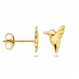 Damen Ohrstecker Vogel 925 Sterlingsilber Goldplattiert