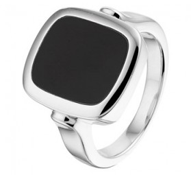 Onyx Ring schwarzer Sterling Silber 925 rhodiniert