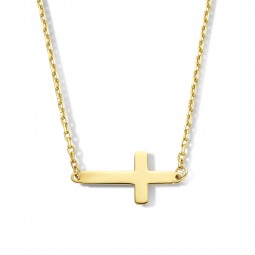 Collier Quer Kreuz 585 Gold
