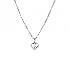 Kette mit Herz-Anhänger Kristalle 925 Silber