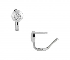 Damen Ohrringe Creolen Halbcreolen mit Zirkonia 585 Gold