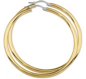 Damen-Ohrcreolen gelb vergoldet 316 Edelstahl