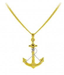 Goldanhänger Anker in Gelbgold & Weißgold in 585 Gold Anhänger Kettenanhänger