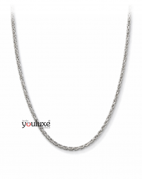 Damen Herren vierkant Königskette 2,5mm aus 925er Silber rhodiniert