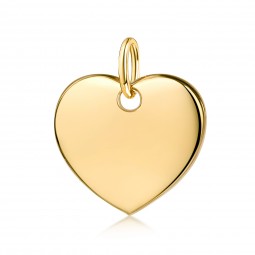 Herz gravierbarer Damen Anhänger 925 Silber vergoldet