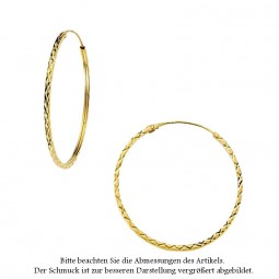 Damen Creolen Gold 585 Gelbgold Diamantiert
