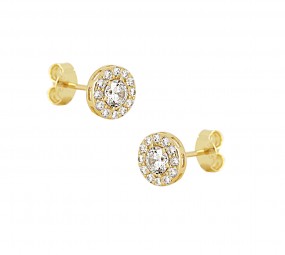 Ohrstecker echt 14 Karat Gold 585 mit Zirkonia