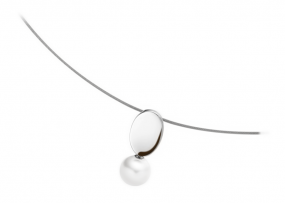 Boccia Perlen Anhänger mit Edelstahl Collier 07030-01