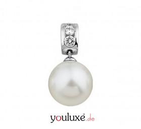 Perlenanhänger weiß 925 Silber mit zirkonia
