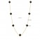 Kleeblatt Collier Goldplattiert echt Onyx aus 925 Sterlingsilber