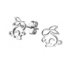 Kinder-Ohrstecker Kinderschmuck Hase glanz Sterling Silber 925