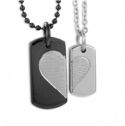 Set Partnerschaftsanhänger mit Kette Edelstahl