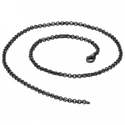 Edelstahl Erbskette PVD schwarz besichtät