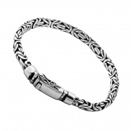 Königsarmband massiv aus 925 Silber oxidiert