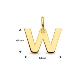Gold Buchstaben Anhänger Buchstabe - W - Initialen - Gold 585