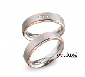 Boccia Partnerringe Freundschaftsringe Titan mit 3 Brillanten 0134-02-03