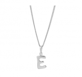Anhänger Buchstabe E 925 Sterling Silber mit Panzerkette