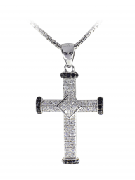 Damen Kreuz Anhänger 925 Sterlingsilber mit Zirkonia