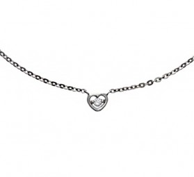 Damen Halskette mit Herz Anhänger 925 Sterling Silber Zirkonia