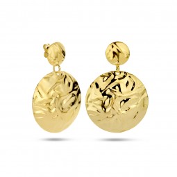 Damen Gold Ohrstecker Rund 925 Silber IP vergoldet