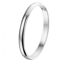 Einfache Schmale Damenring 925 Sterling Silber gewölbt