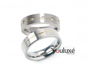 Boccia Trauringe Partnerringe Titan mit 5 Brillanten 0101-21-19