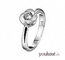 Silber Zirkonia Damen-Ring Verlobungsring