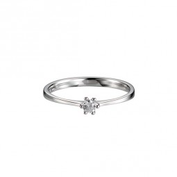 Solitärring 585 Gold 6er Krappefassung mit 0,10 ct Karat Brillant