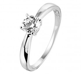 Damenring Verlobungsring Solitär Ring Sterling Silber 925 rhodiniert Zirkonia