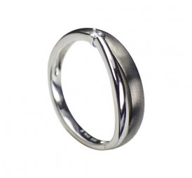 Gold Damenring Ruteniert 585 Weißgold