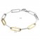 Paperclip Damen Armband mit 925 Silber und echt 585 Gold