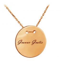 Gravurplatte Collier Anhänger rund aus 585 rotgold gold