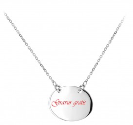 Oval Gravurplatte Anhänger 925 Silber rhodiniert