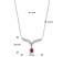 Collier mit Roten Stein aus 925 Silber rhodiniert
