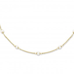 Damen Collier mit Perle 925 Silber Goldplattiert