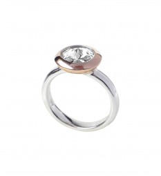 Damenring Rosegold 925 Silber mit Swarovski